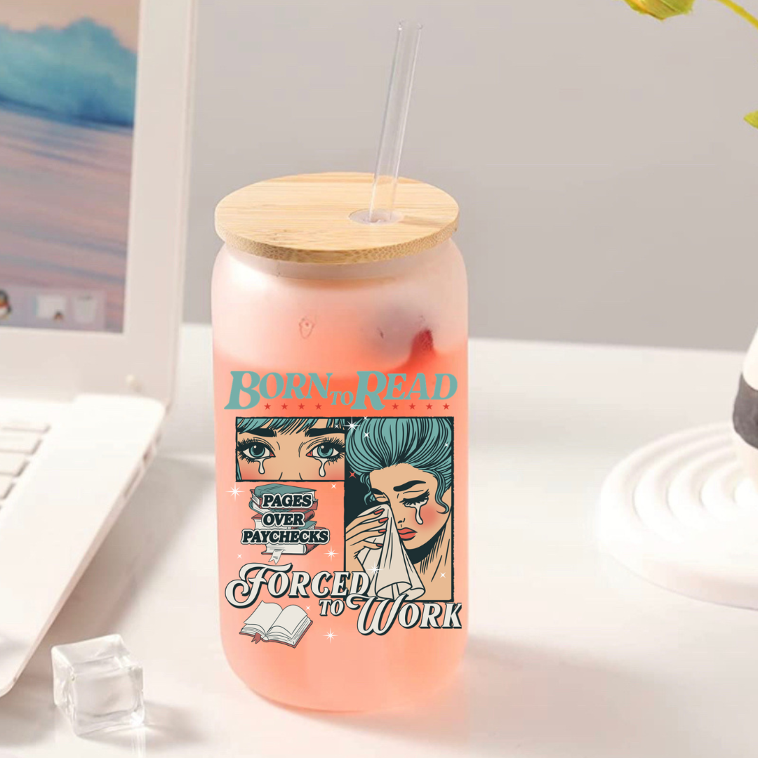 Born to Read Glass Tumbler