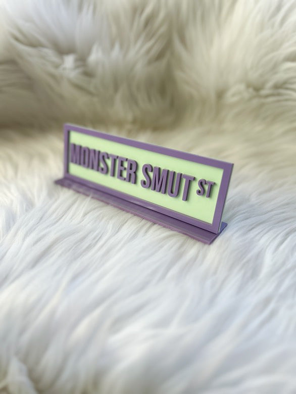 Monster Smut St Bookshelf Sign