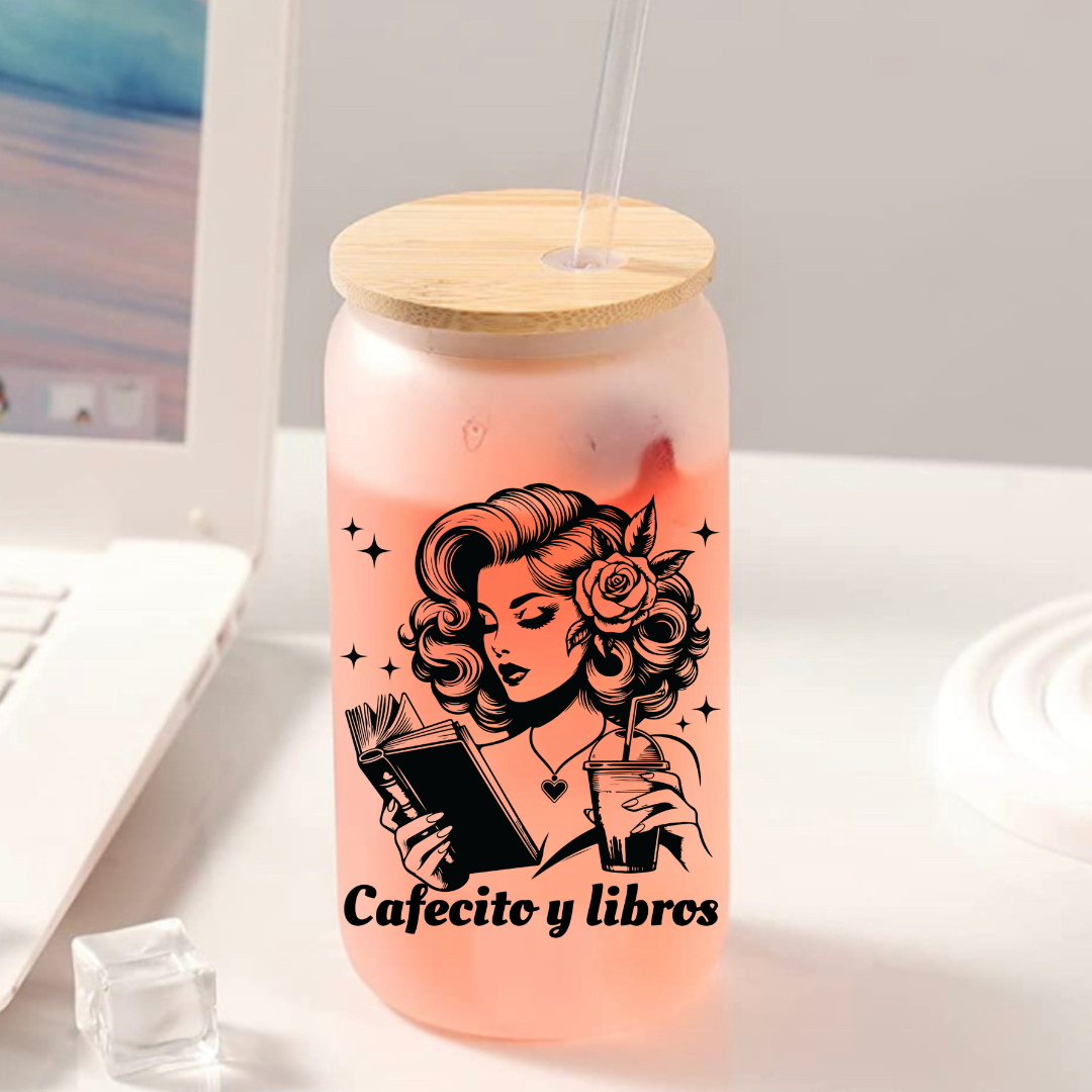 Cafecito y Libros Glass Tumbler