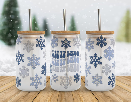 Let It Snow Glass Tumbler