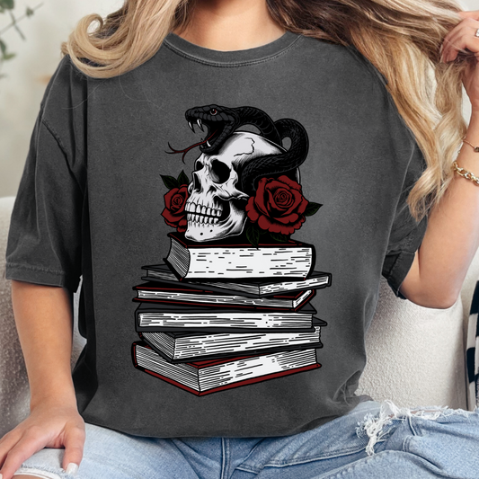 Skull & Snake Book Stack T-Shirt