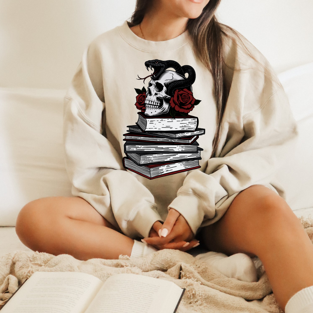 Skull & Snake Book Stack Crewneck