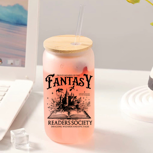 Fantasy Readers Society Frosted Glass Tumbler