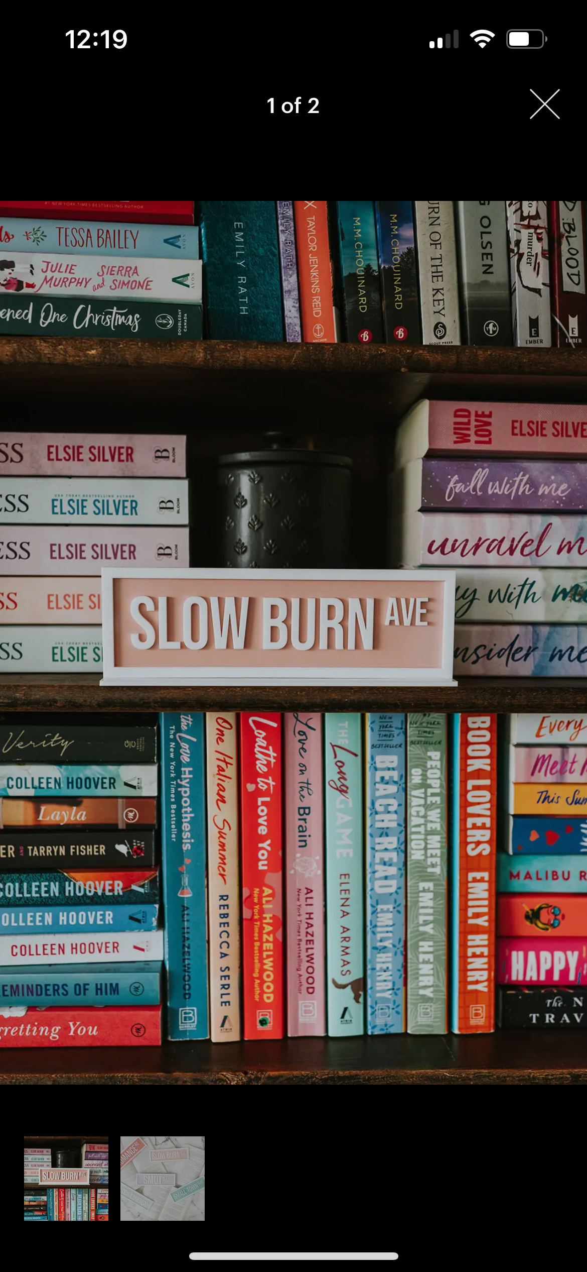 Slow Burn Ave Bookshelf Sign