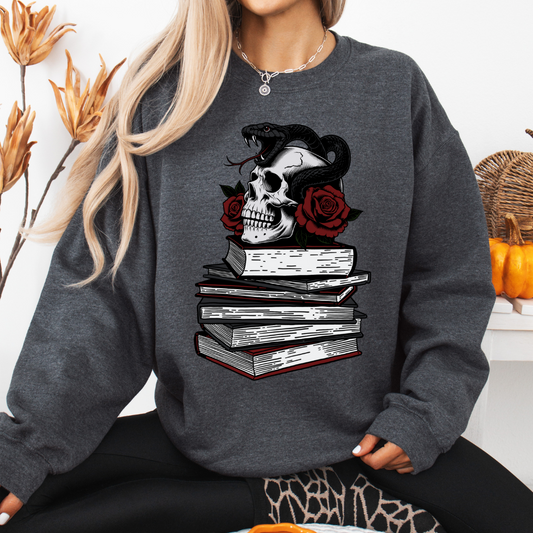 Skull & Snake Book Stack Crewneck