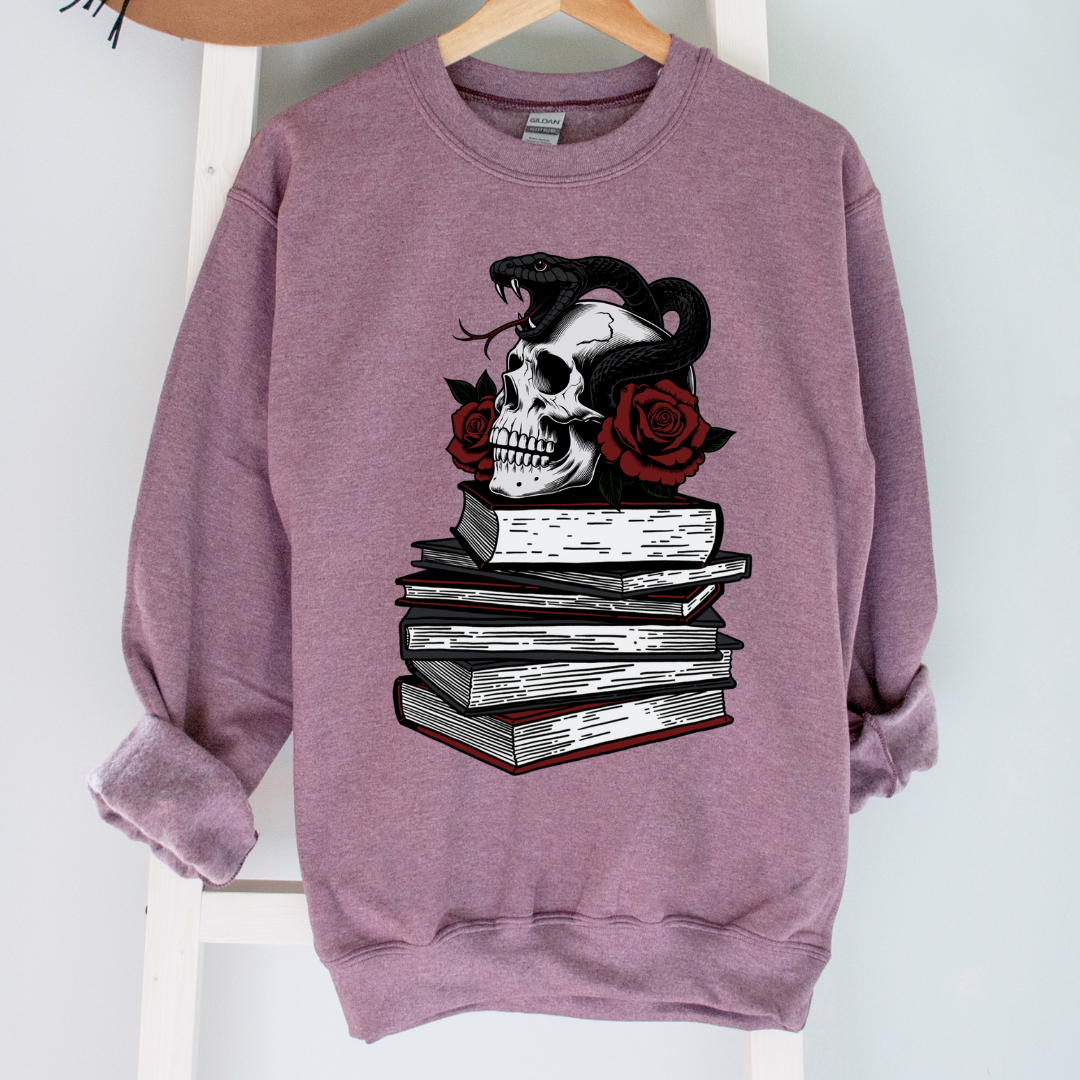 Skull & Snake Book Stack Crewneck