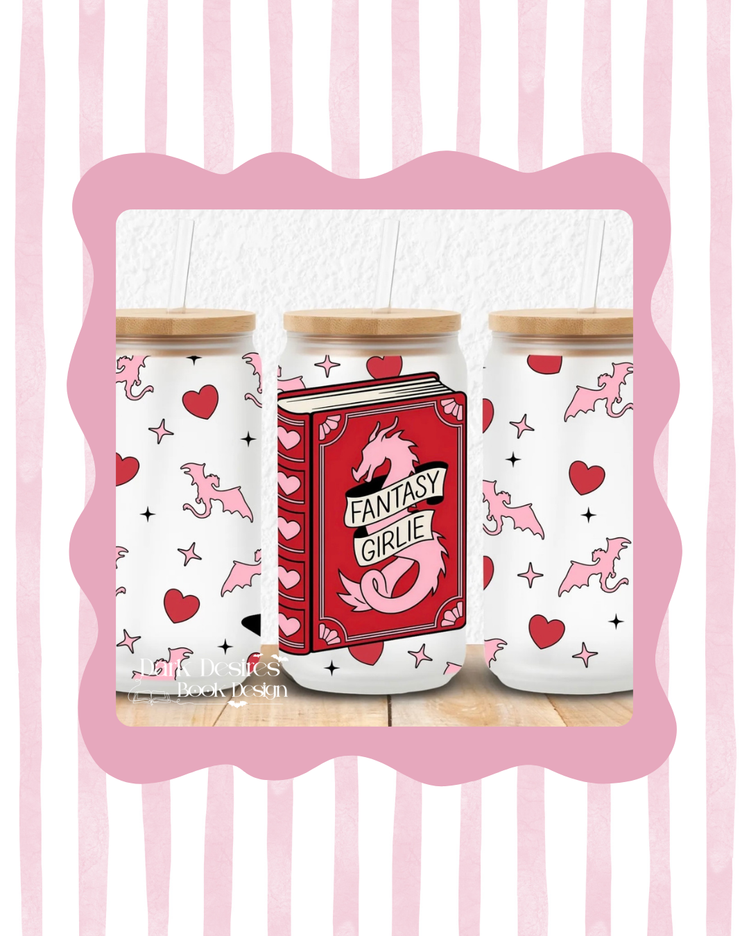 Fantasy Girlie Frosted Glass Tumbler