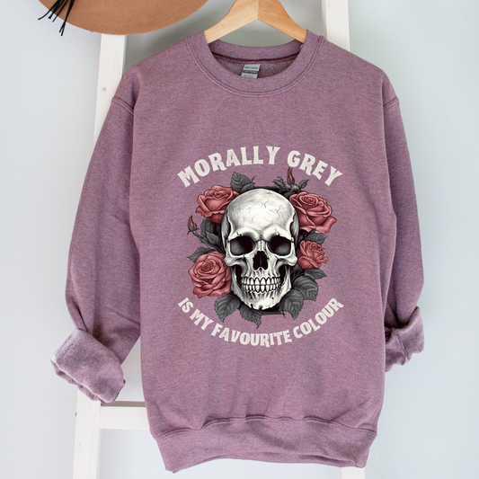 Morally Grey Crewneck Heather Maroon