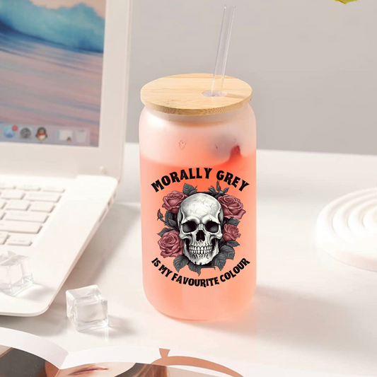 Morally Grey Glass Tumbler