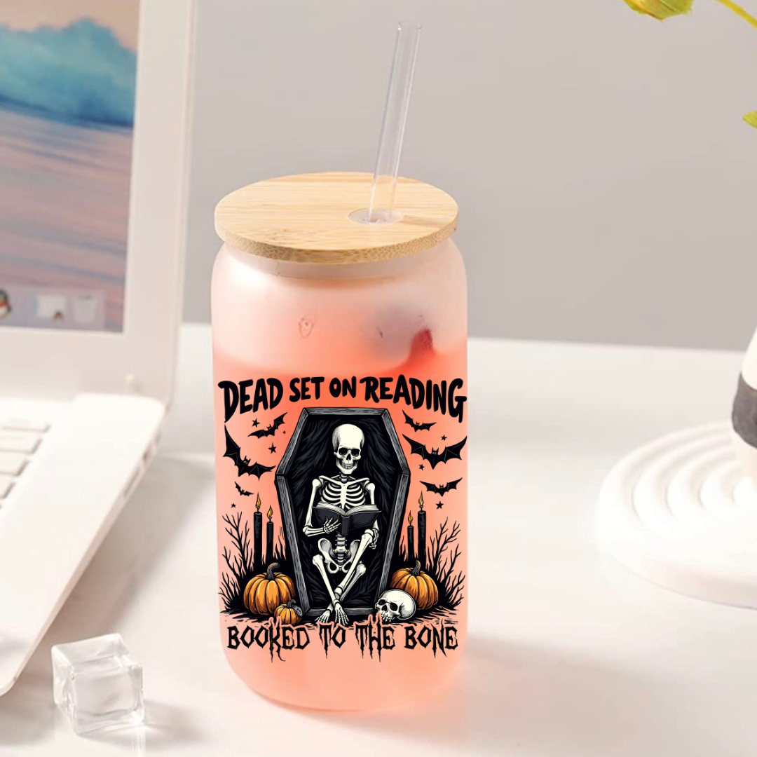 Dead Set On Reading Glass Tumbler