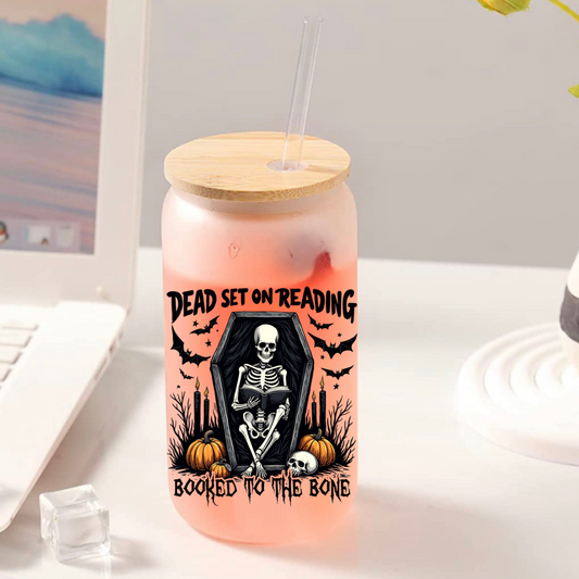 Dead Set On Reading Glass Tumbler