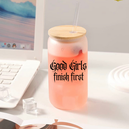 Good Girls Finish First Glass Tumbler