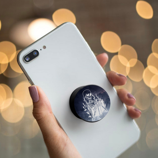 Skeleton reading popsocket